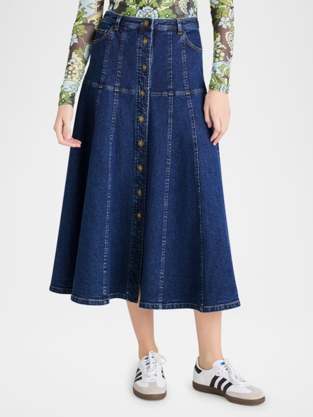 Cinq a Sept Oceane Veena Denim Midi Skirt Sz. 6 - Picture 2 of 9